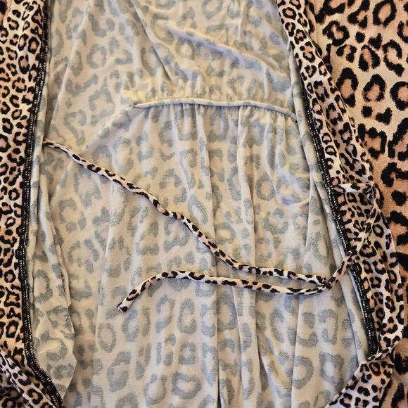 Soma Womens Cool Nights Animal Print Tie Front Short Robe S/M - Picture 11 of 12